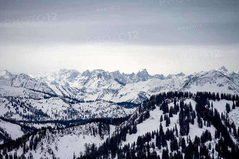 Mountains in winter, Schlierseer Berge