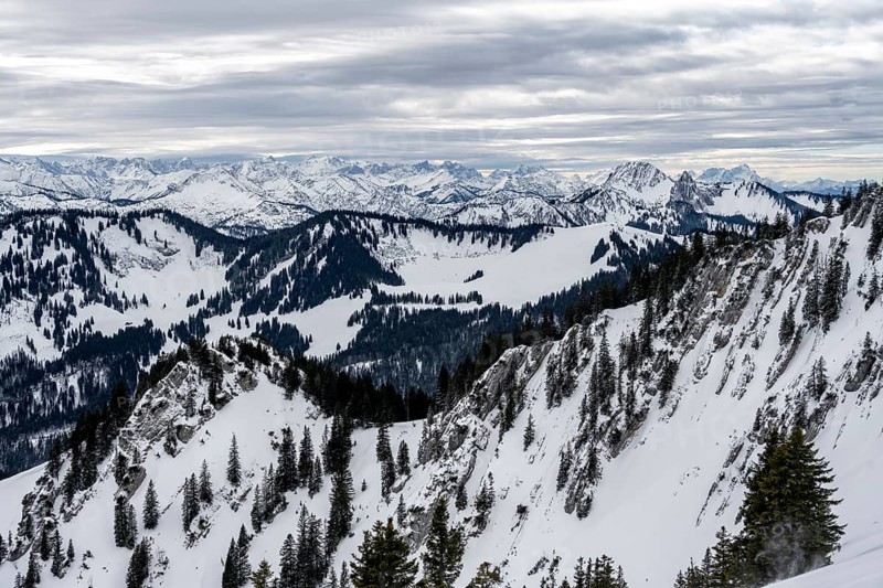 Mountains in winter, Schlierseer Berge