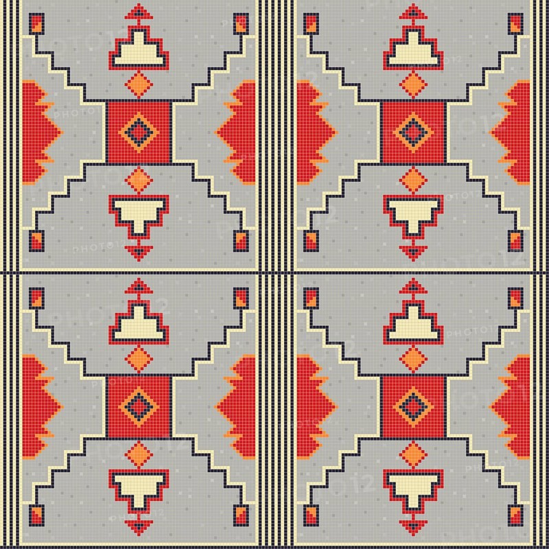 Ethnic American Indian embroidery inspired seamless pattern design. Vector background,