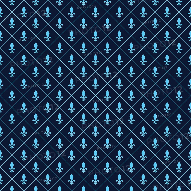Fleur-de-lis seamless vector pattern in blue tones,