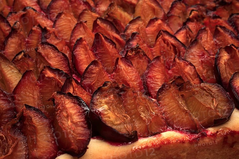 Plums on a plum cake,