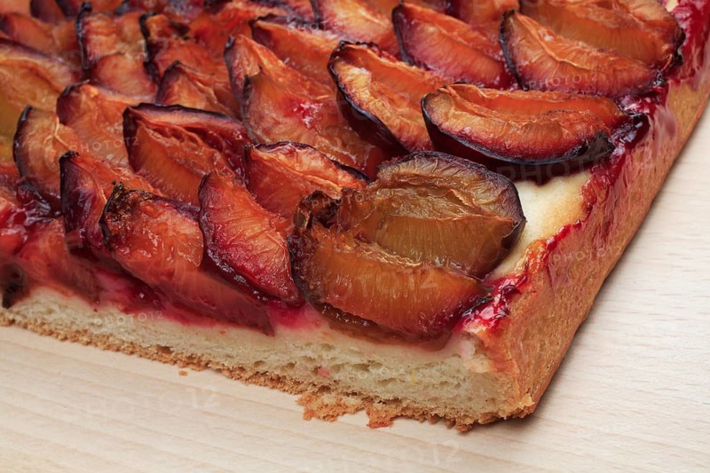 Plums on a plum cake,