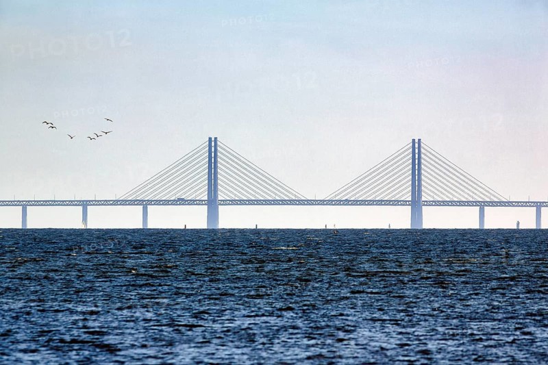 Oresund Bridge, Oresundsbroen between Malmoe and Copenhagen