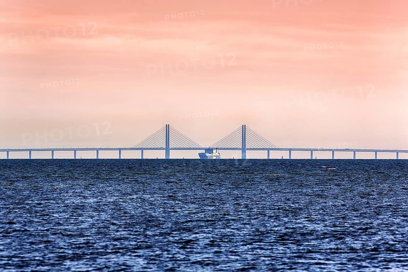 Oresund Bridge, Oresundsbroen between Copenhagen and Malmoe