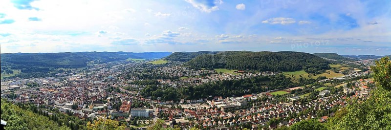 Aerial panorama of Albstadt. Zollernalbkreis, Tuebingen
