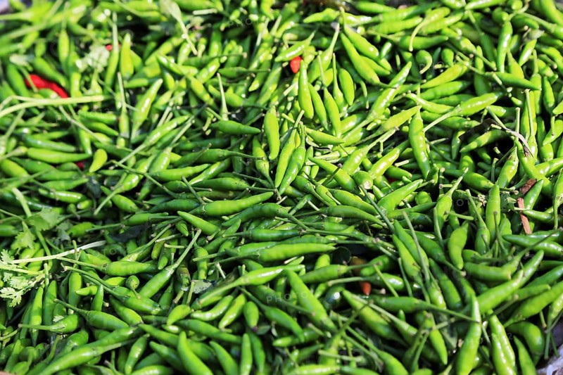Chilli at Mani Sithu Market. Nyaung-U, Myanmar