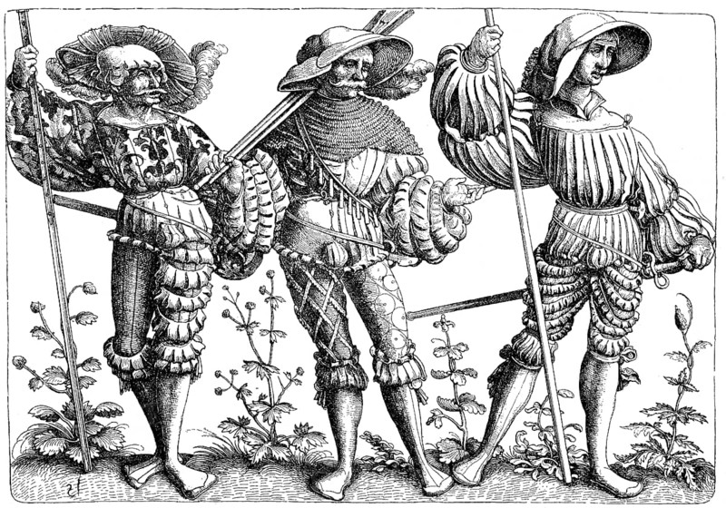 Three Landsknechte, foot soldiers