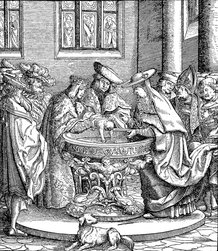 Baptism of Maximilian I. 1459, from 1486 Roman-German King