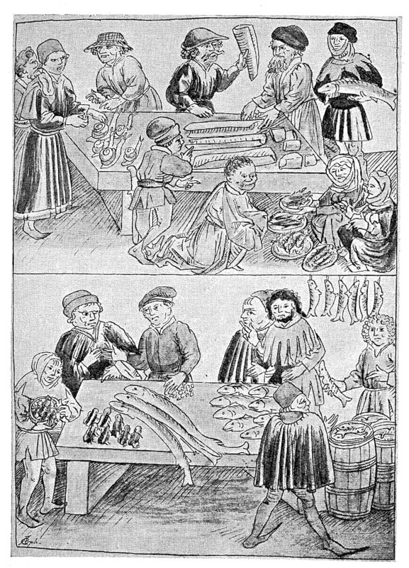 Fish trade, market