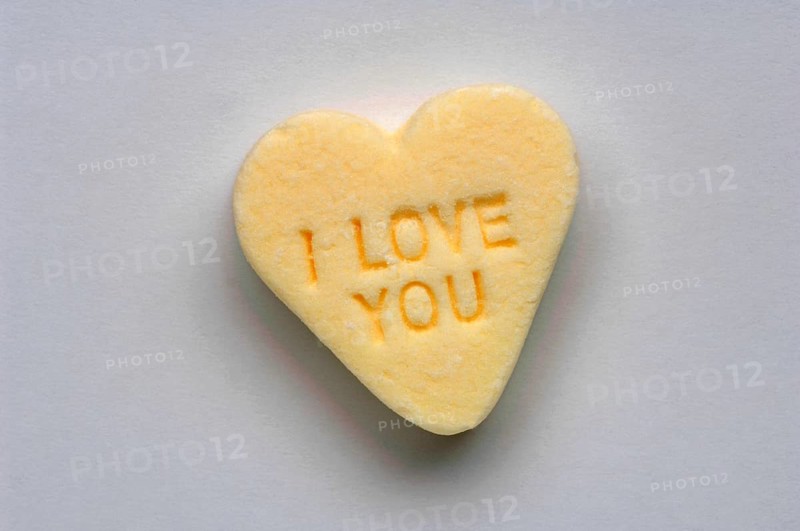 Peppermint heart with the inscription I love you,