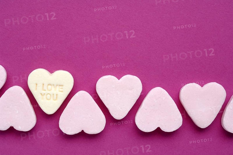 Peppermint heart with the inscription I love you,