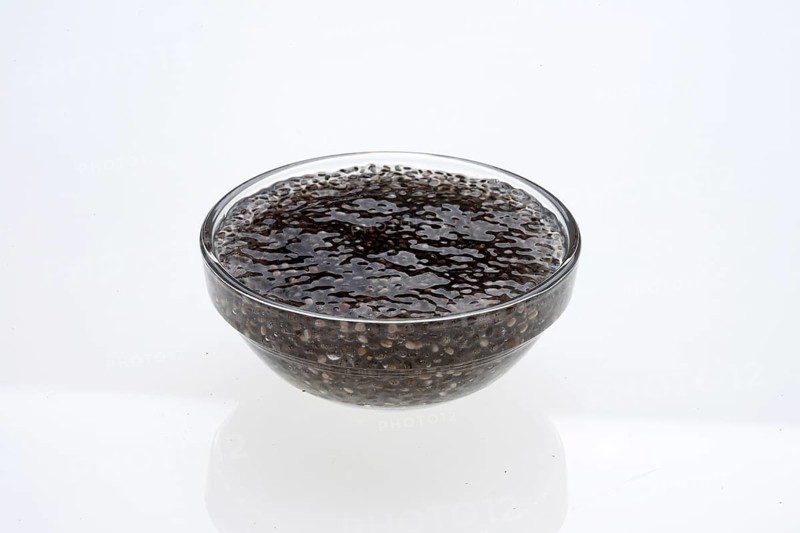 Chia gel, chia seeds soaked in water