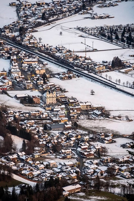 Snow-covered valley, Brixen im Thale