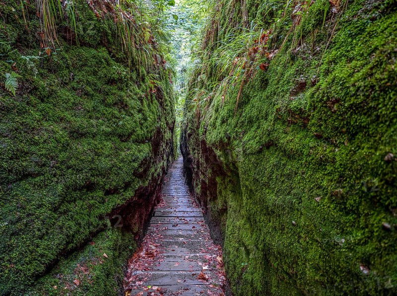 Drachenschlucht, a gorge near Eisenach in the Thuringian Forest in the nature reserve