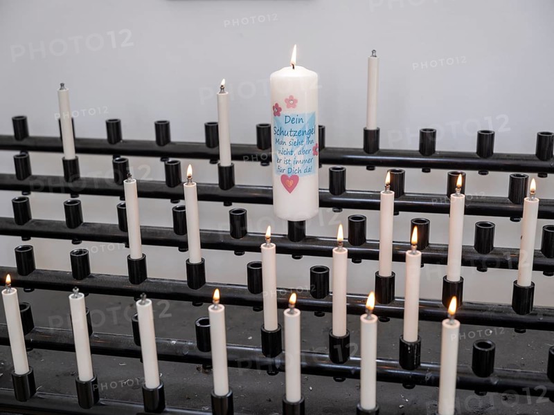 Candles in the Wies Chapel near the pilgrimage church of the Flagellated Saviour on the Wies, Wieskirche