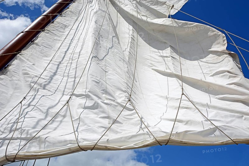 White sail hoisting, Baltic Sea