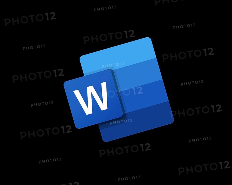 Microsoft Word, rotated logo