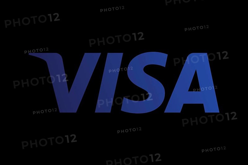 Visa Inc. logo, black background