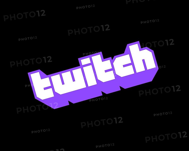 Twitch service, rotated logo