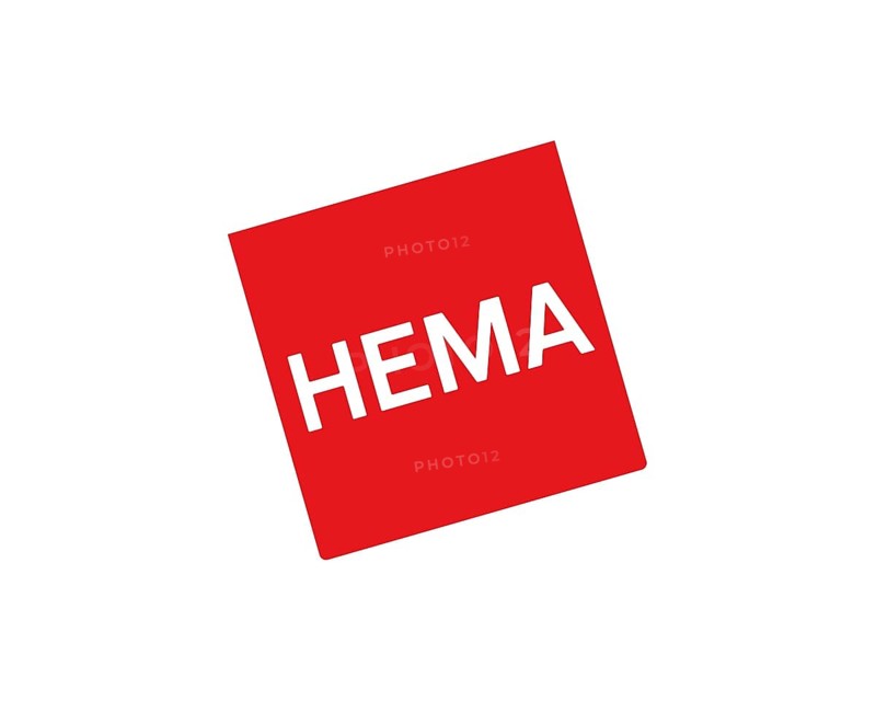 HEMA store, rotated logo