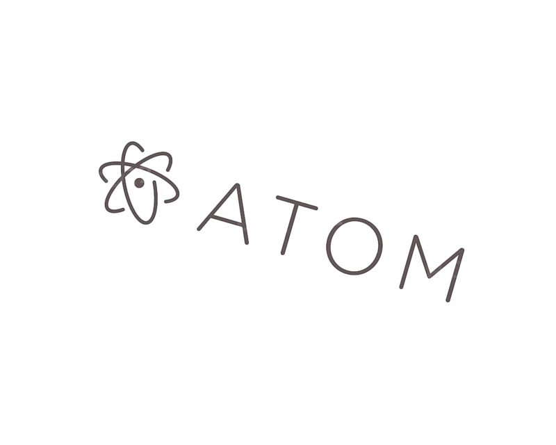Atom text editor, rotated logo