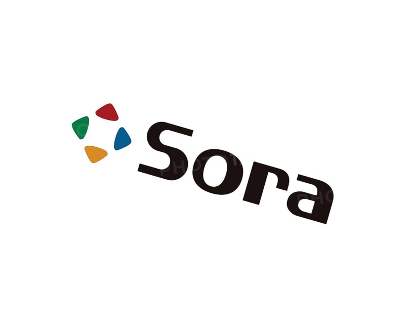 Sora Ltd. rotated logo, white background B