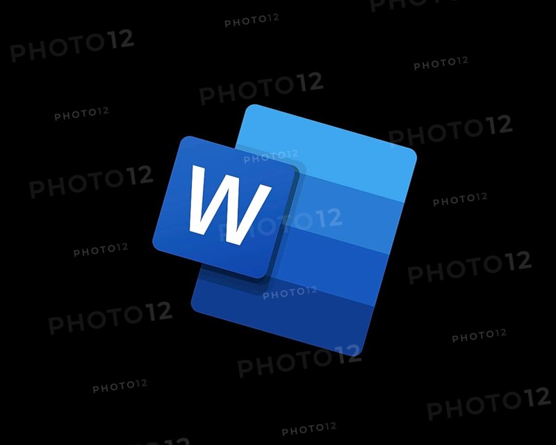 Microsoft Word, rotated logo