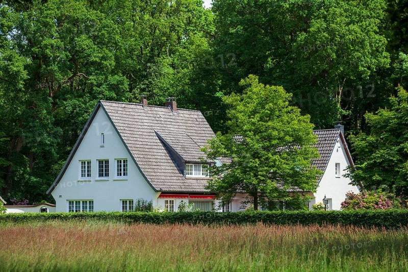 Residential building, single-family house in the green