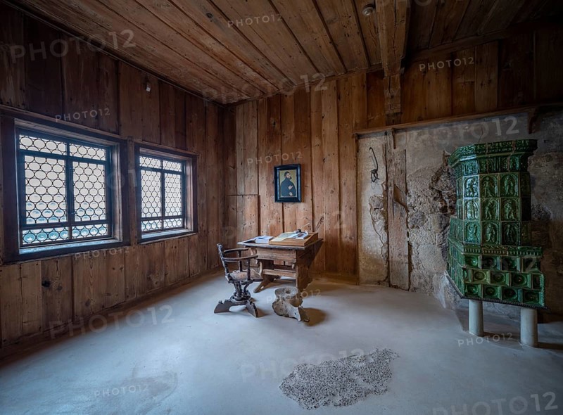 Luther Room at Wartburg Castle. The reformer Martin Luther 1483-1546 stayed at Wartburg Castle 1521-1522 as Junker Joerg and translated the New Testament into German there, Eisenach