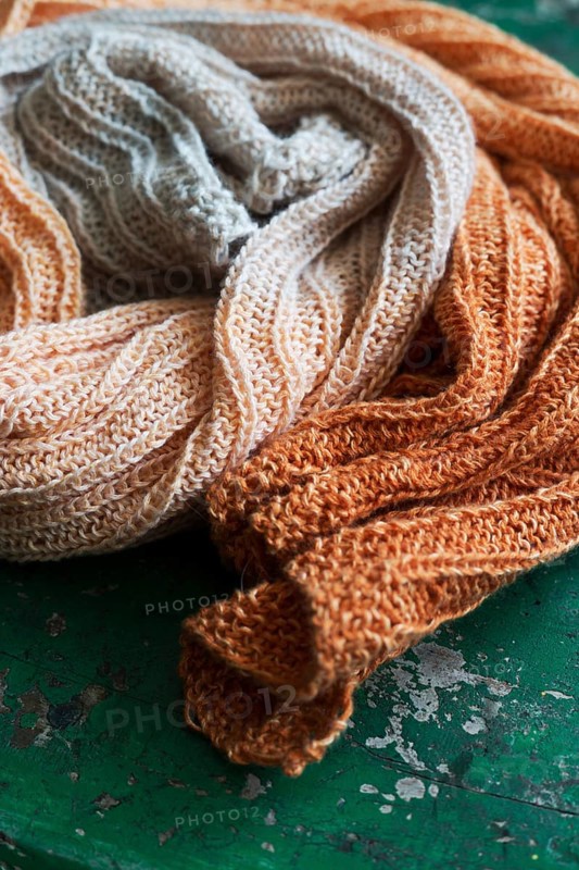 Handwork, knitted wool blanket for a baby
