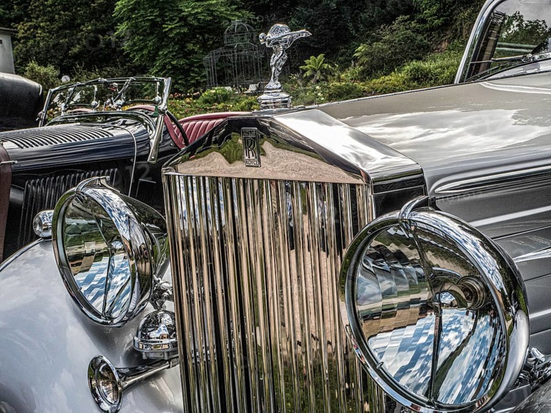 Vintage car meeting, Rolls Royce radiator mascot Spirit of Ecstasy Emily