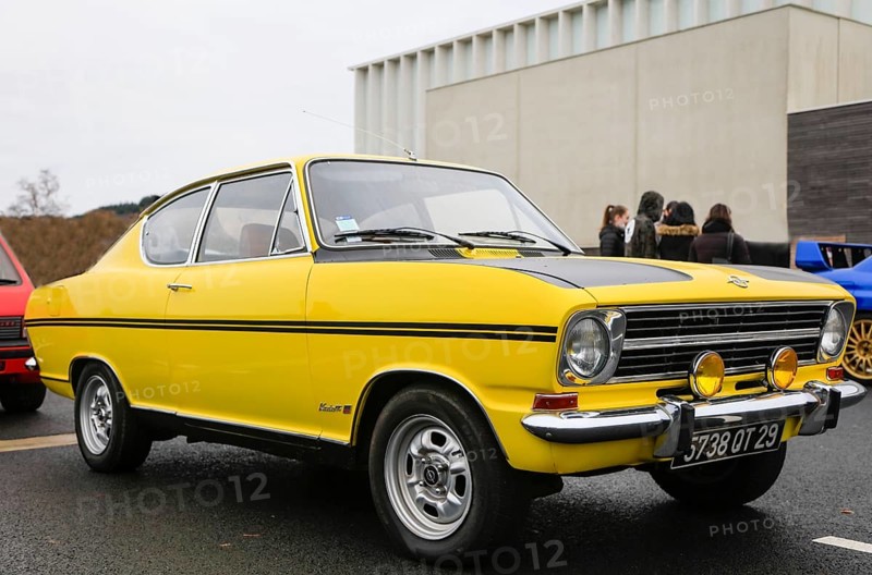 Opel Kadett B Coupe F from the 60s or early 70s at a classic car meeting in Landernau, Departement Finistere Penn-ar-Bed