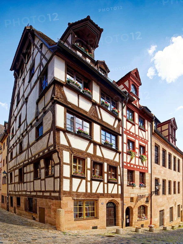 Half-timbered houses, restored