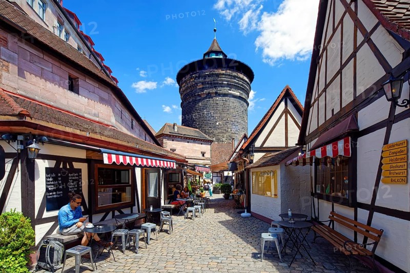 Craftsmen's courtyard, small craftsmen's town built for tourism consisting of small houses with imitated half-timbered facades in the weapons courtyard