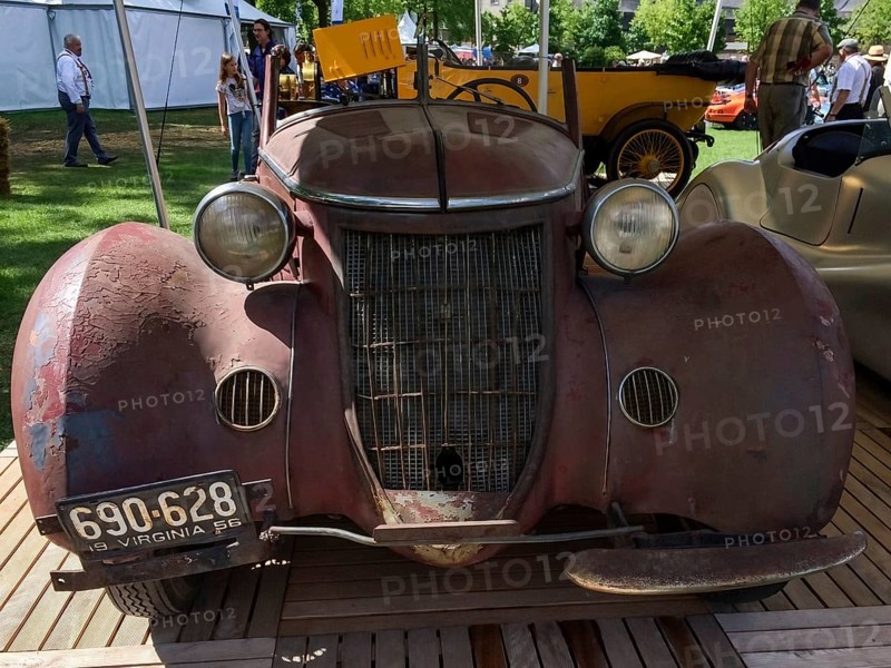 Historic sports car Audi hiker W25 K Roadster with rust unrestored, barn find