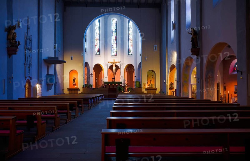 Interior view of St. James Church, Ruedesheim am Rhein