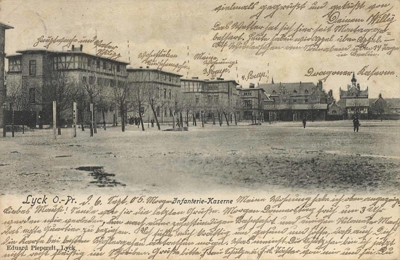 Infantry Barracks in Lyck in East Prussia, formerly East Prussia