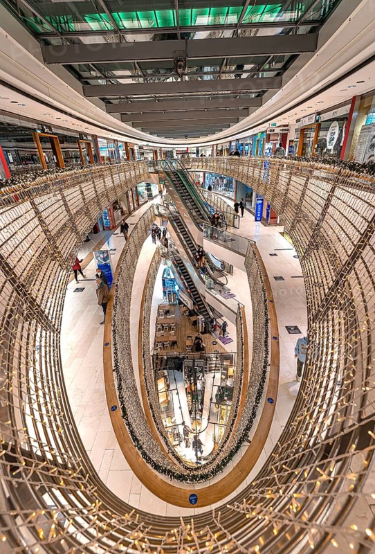 Looking down in the Koenigsbau Passagen shopping centre, Stuttgart