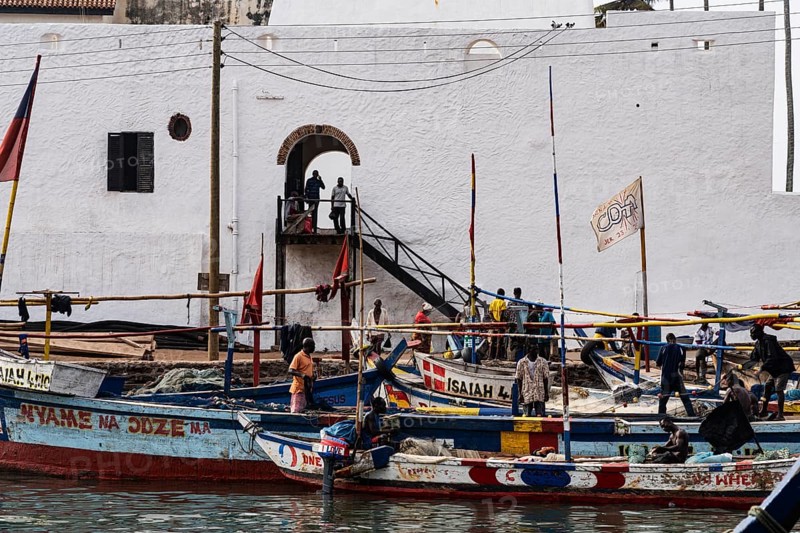 Fishing boats, Elmina Castle