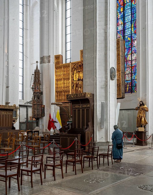 Interior design in the Catholic Church Bazylika Mariacka, Gdansk