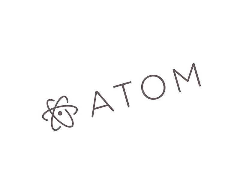 Atom text editor, rotated logo