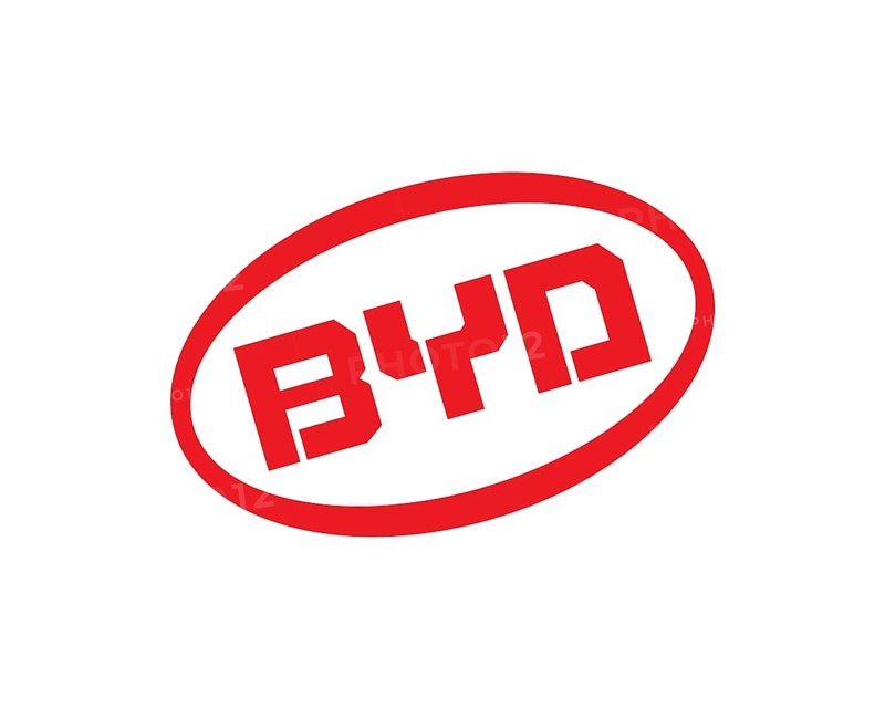 BYD car, rotated logo