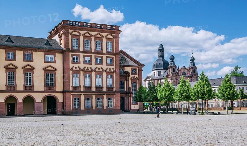North wing of the Residence Palace at the Court of Honour with Jesuit Church, Mannheim