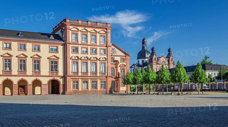 North wing of the Residence Palace at the Court of Honour with Jesuit Church, Mannheim