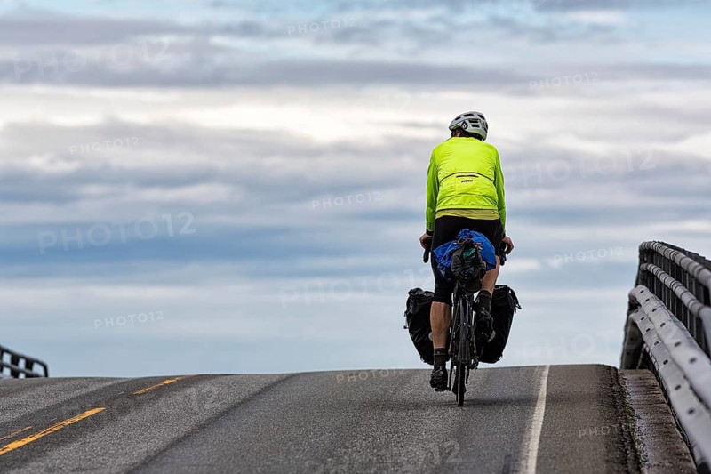 Cyclist on Atlantic Road, Bridge