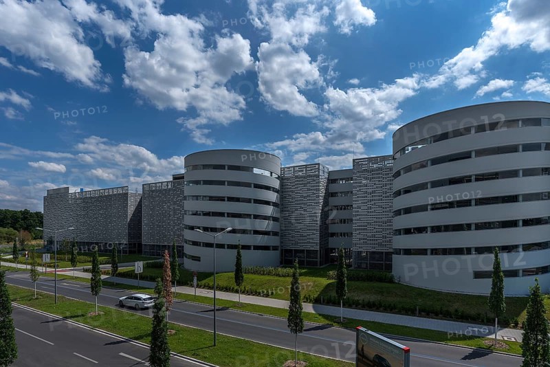 Modern multi-storey car park at the airport, Nuremberg