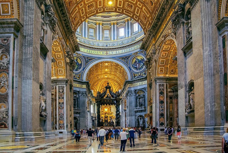 Nave with main altar in St. Peter's Basilica, Rome
