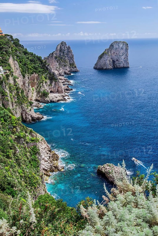 Cliffs with the Faraglioni rocks, Capri