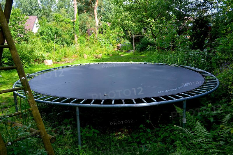 Trampoline in the nature garden