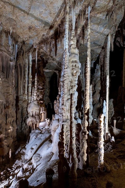 Stalactites in the Katerloch stalactite cave